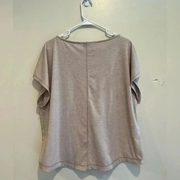 Indygena Oatmeal V Neck Short Sleeve Blouse - Picture 3 of 5